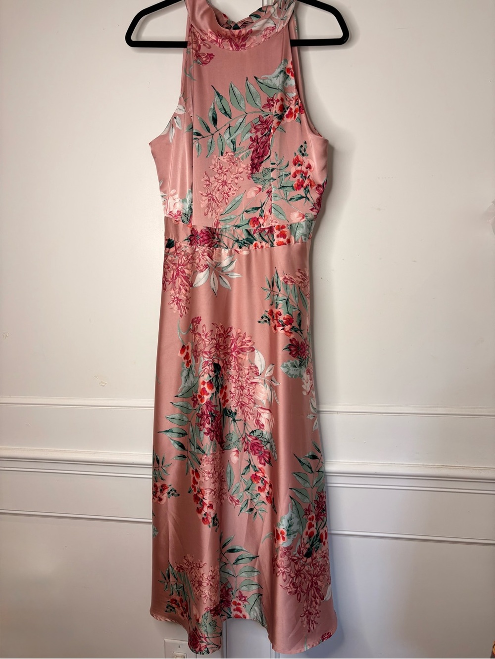 TAHARI ASL Sleeveless Pink Floral Midi Dress